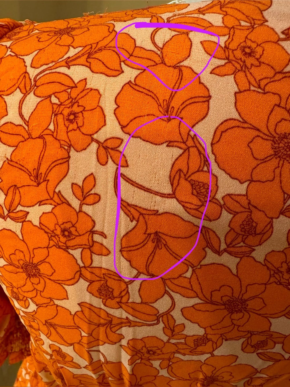 🌼🍊 Sienna Sky Orange Floral Puff Sleeve Mini Dress XS Cottagecore Boho - Picture 8 of 9